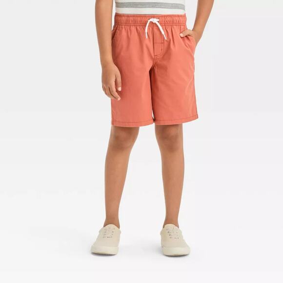 Boys' Orange Playwear 'At the Knee' Pull-On Shorts - Cat & Jack™, New- 10-12 - Picture 1 of 2